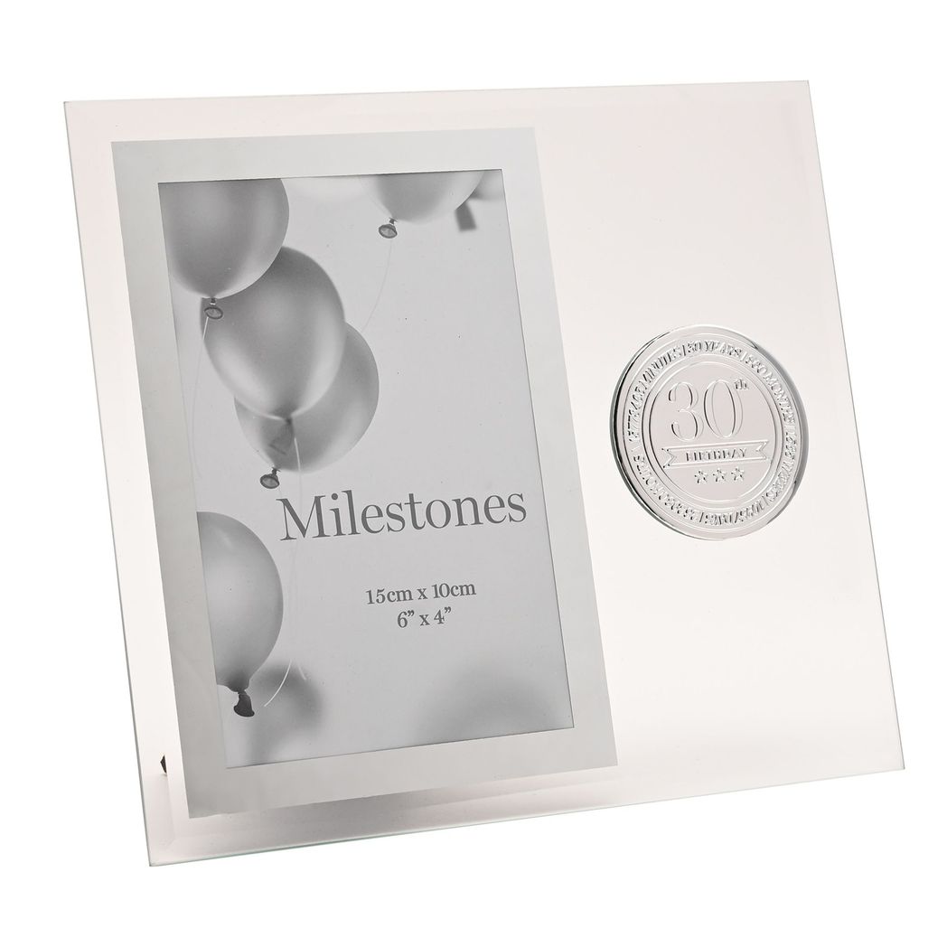 Milestones Glass Frame with Metal Badge 4" x 6" - 30