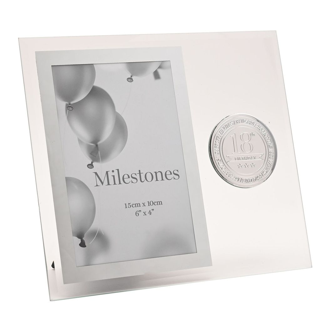 Milestones Glass Frame with Metal Badge 4" x 6" - 18