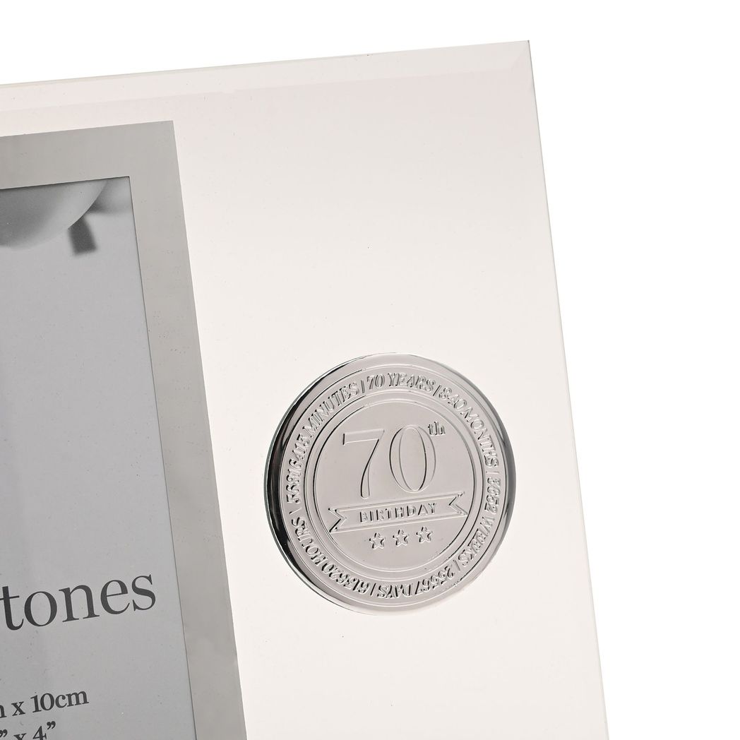Milestones Glass Frame with Metal Badge 4" x 6" - 70