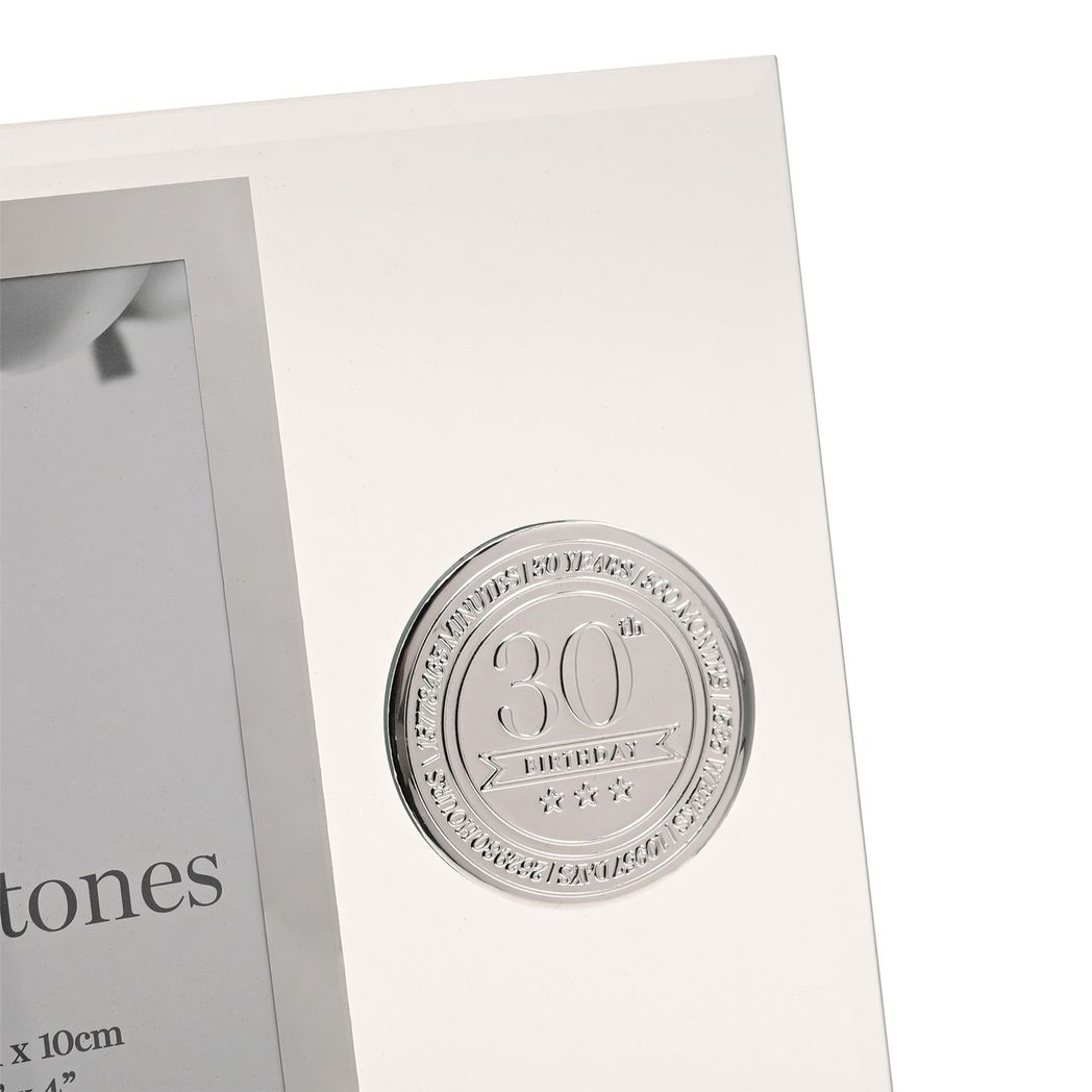 Milestones Glass Frame with Metal Badge 4" x 6" - 30