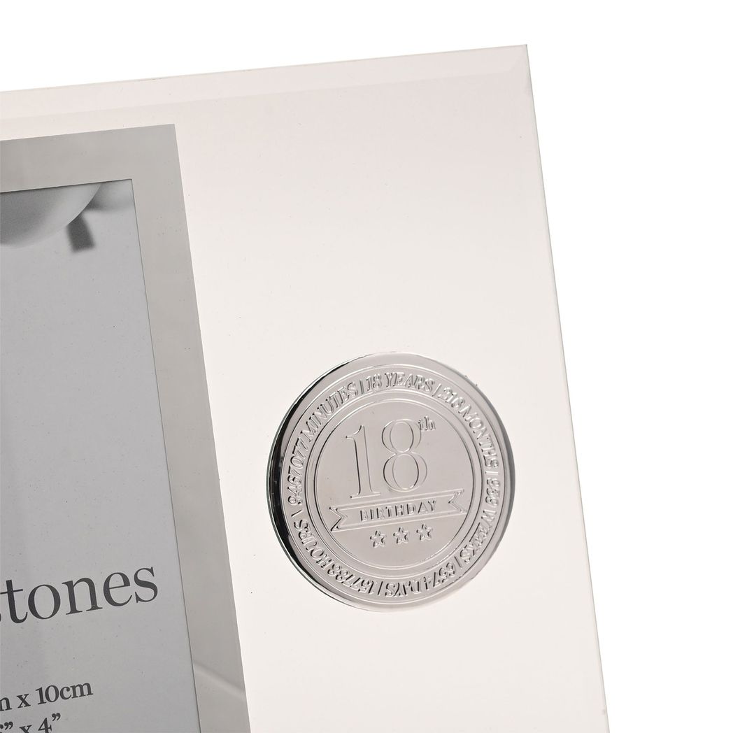 Milestones Glass Frame with Metal Badge 4" x 6" - 18