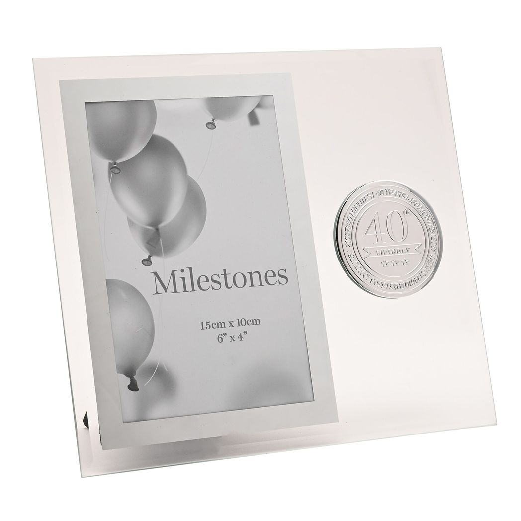 Milestones Glass Frame with Metal Badge 4" x 6" - 40