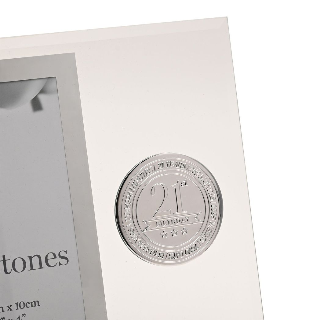 Milestones Glass Frame with Metal Badge 4" x 6" - 21