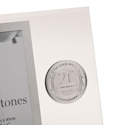 Milestones Glass Frame with Metal Badge 4" x 6" - 21