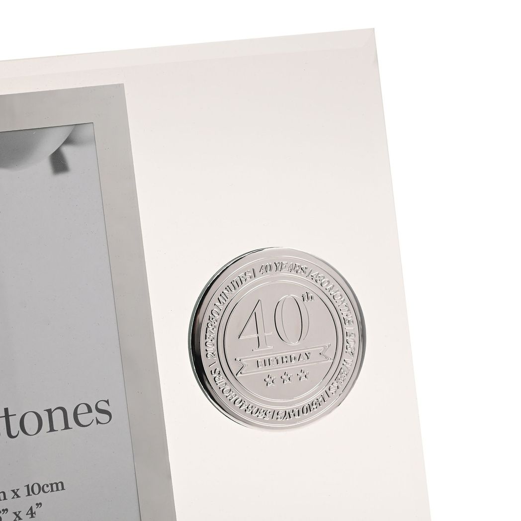 Milestones Glass Frame with Metal Badge 4" x 6" - 40