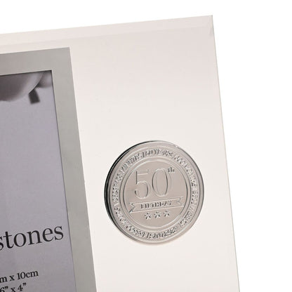 Milestones Glass Frame with Metal Badge 4" x 6" - 50