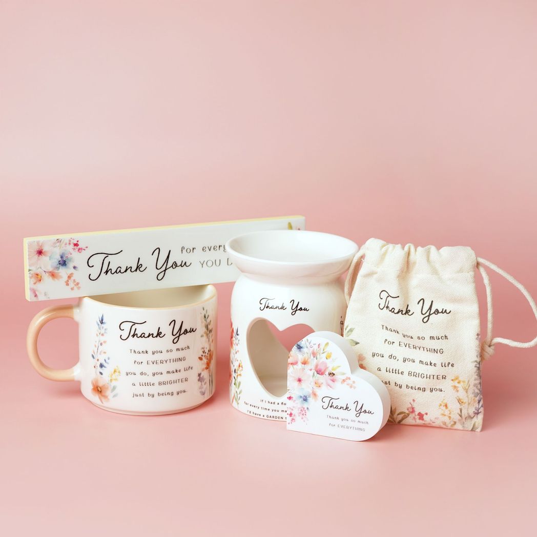The Cottage Garden Peach Mug - Thank You