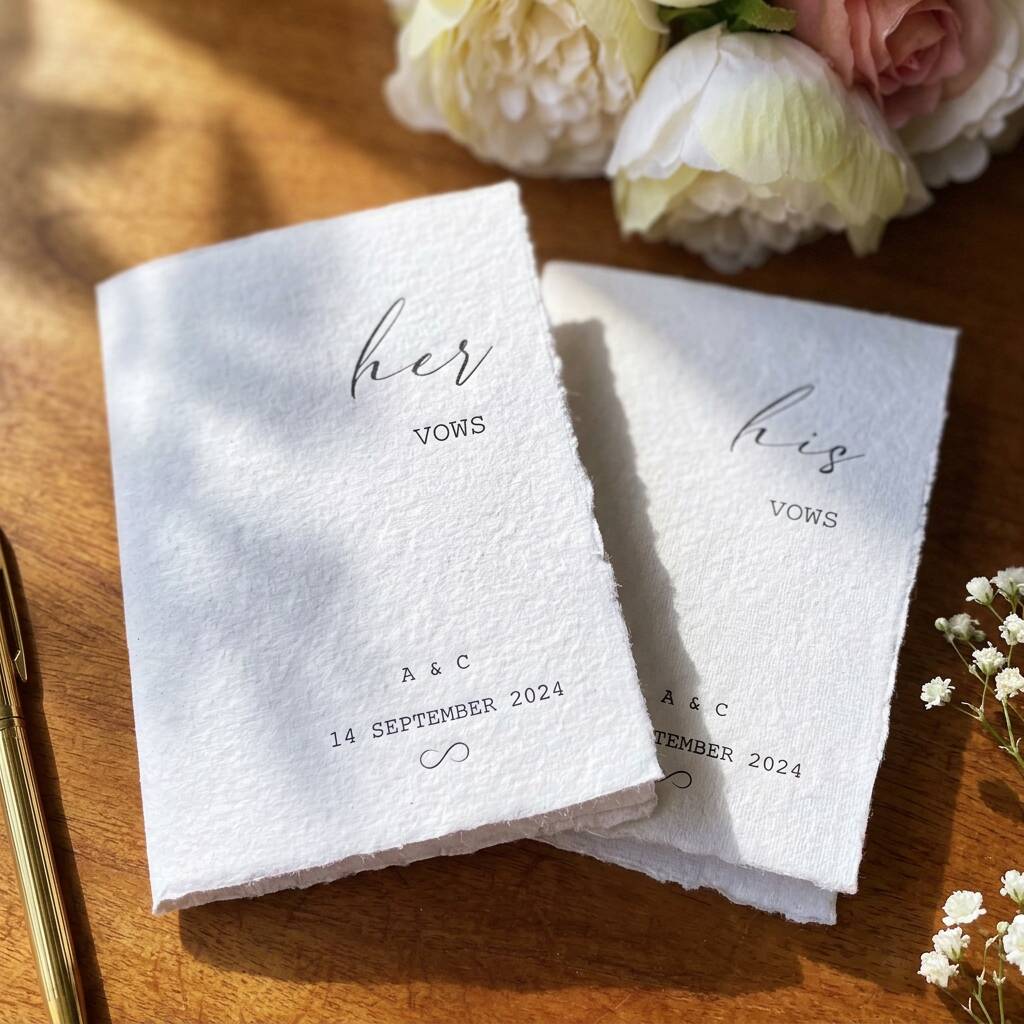 Vow Books Personalised Wedding Reading Cotton Cards