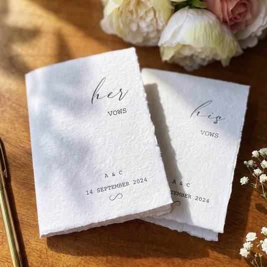Vow Books Personalised Wedding Reading Cotton Cards
