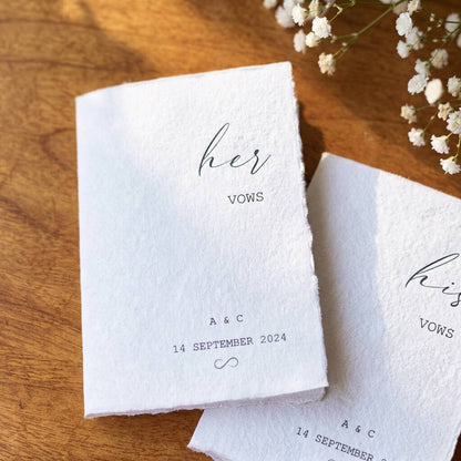 Vow Books Personalised Wedding Reading Cotton Cards