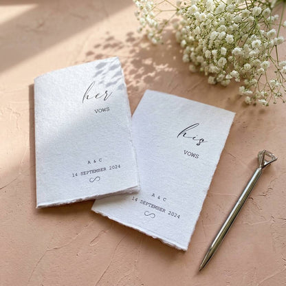 Vow Books Personalised Wedding Reading Cotton Cards