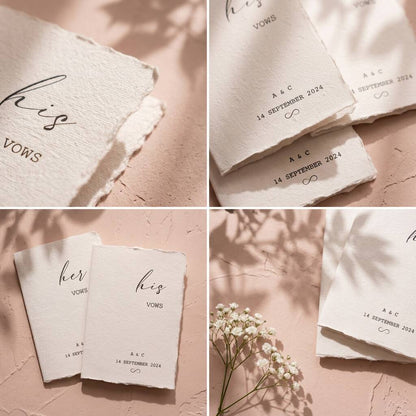 Vow Books Personalised Wedding Reading Cotton Cards