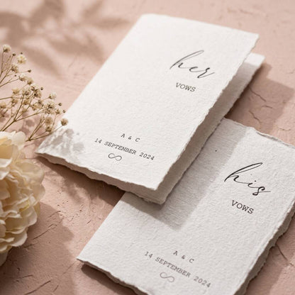 Vow Books Personalised Wedding Reading Cotton Cards
