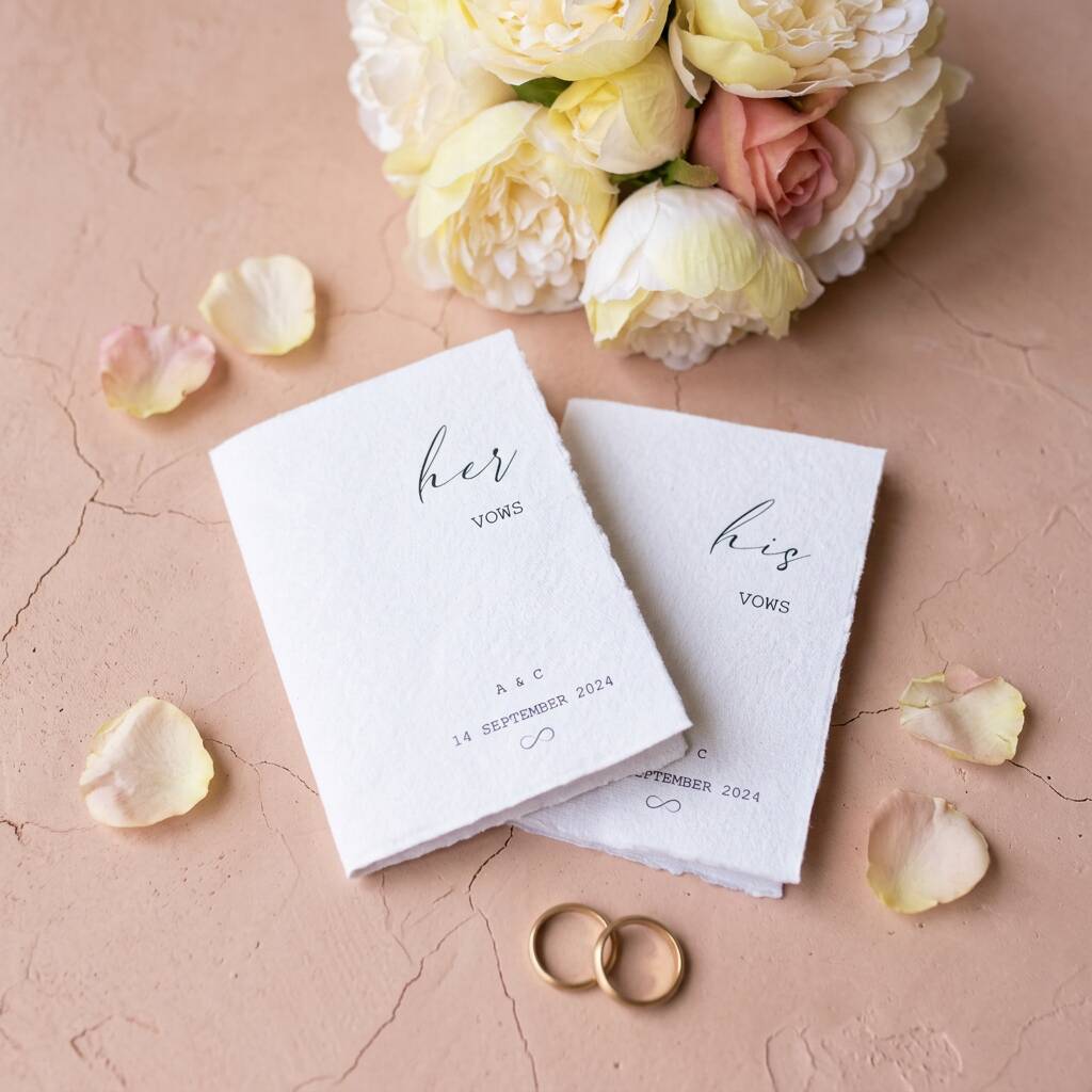 Vow Books Personalised Wedding Reading Cotton Cards