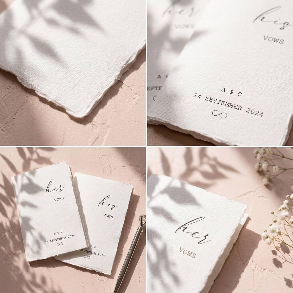 Vow Books Personalised Wedding Reading Cotton Cards