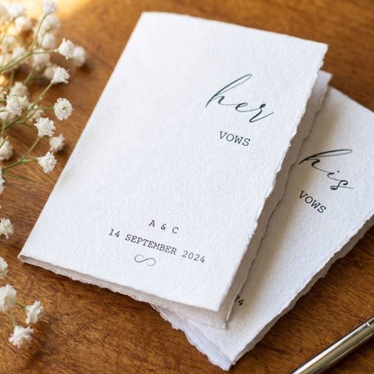 Vow Books Personalised Wedding Reading Cotton Cards