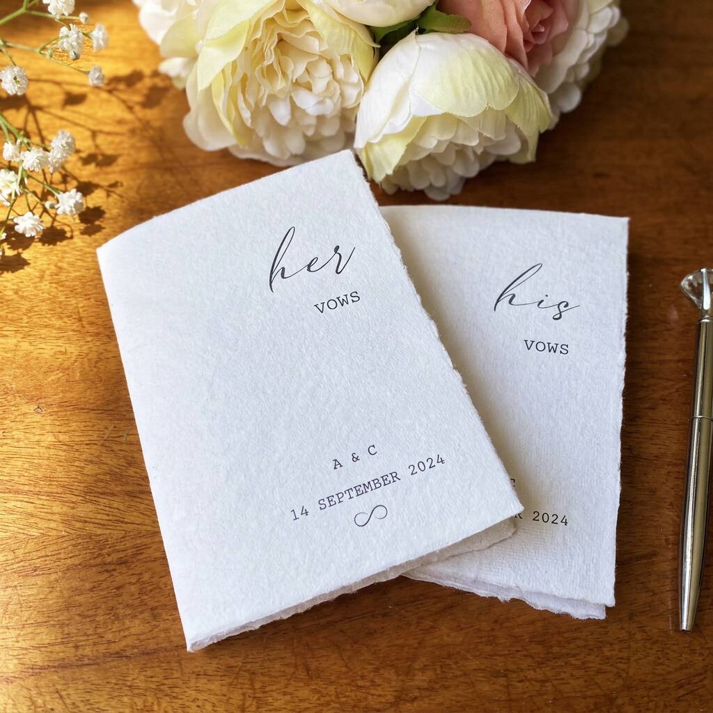 Vow Books Personalised Wedding Reading Cotton Cards