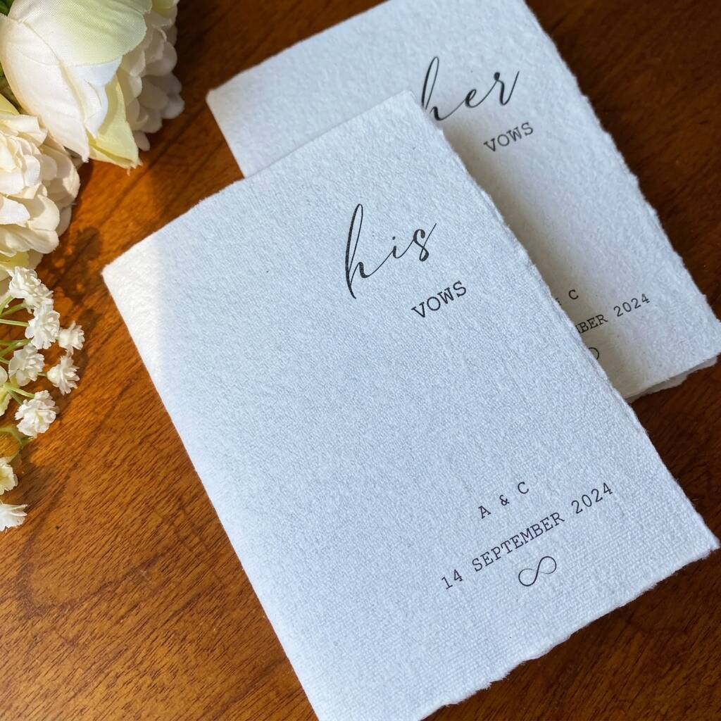 Vow Books Personalised Wedding Reading Cotton Cards
