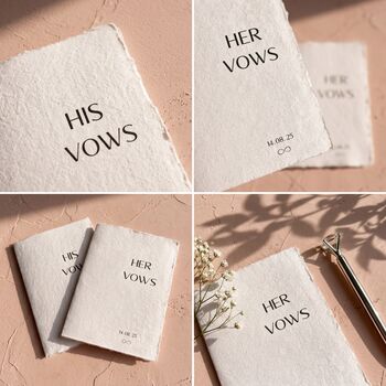 Vow Books Personalised Wedding Vow Cards Cotton Paper