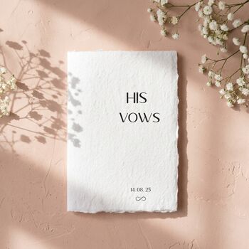 Vow Books Personalised Wedding Vow Cards Cotton Paper