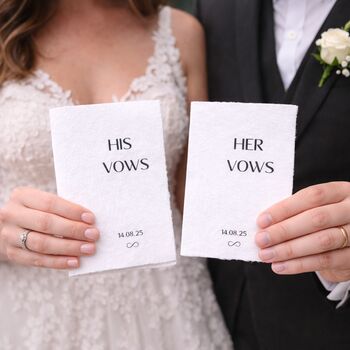 Vow Books Personalised Wedding Vow Cards Cotton Paper
