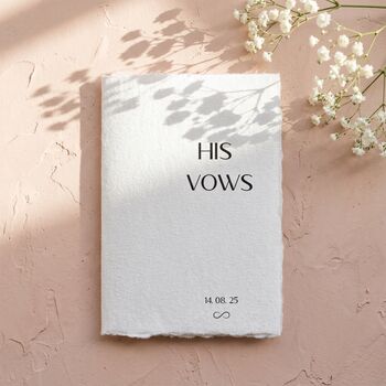 Vow Books Personalised Wedding Vow Cards Cotton Paper