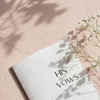 Vow Books Personalised Wedding Vow Cards Cotton Paper