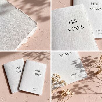 Vow Books Personalised Wedding Vow Cards Cotton Paper