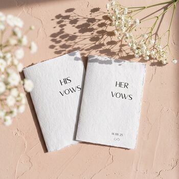 Vow Books Personalised Wedding Vow Cards Cotton Paper