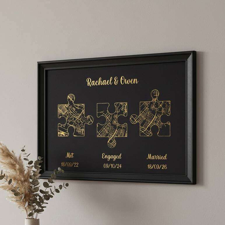 Wedding Anniversary Gifts For Couples Gold Milestones Print