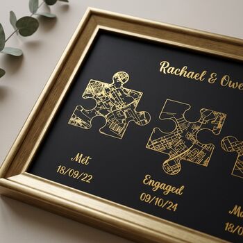 Wedding Anniversary Gifts For Couples Gold Milestones Print