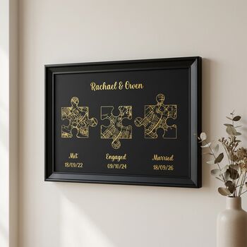 Wedding Anniversary Gifts For Couples Gold Milestones Print