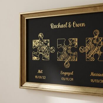 Wedding Anniversary Gifts For Couples Gold Milestones Print