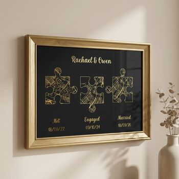 Wedding Anniversary Gifts For Couples Gold Milestones Print