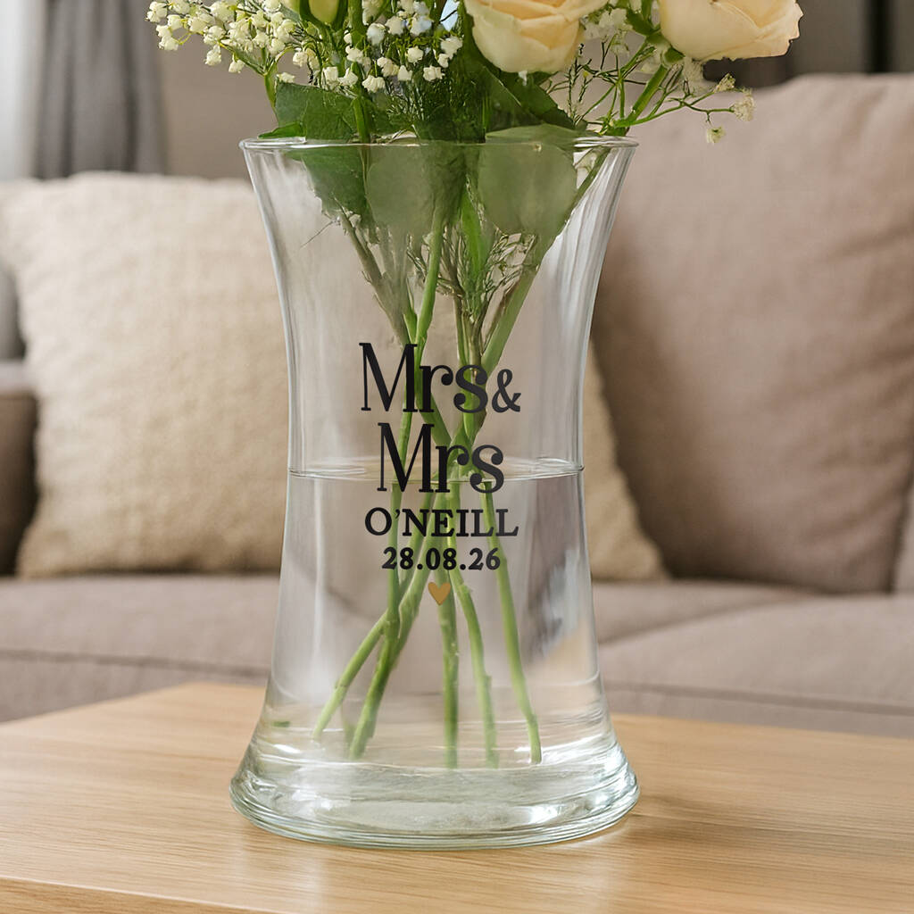 Wedding Anniversary Gifts For Couples Personalised Glass Flower Vase