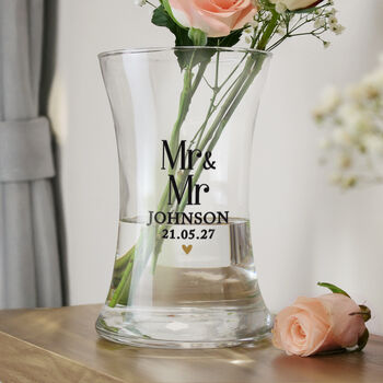 Wedding Anniversary Gifts For Couples Personalised Glass Flower Vase