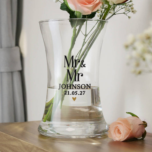 Wedding Anniversary Gifts For Couples Personalised Glass Flower Vase