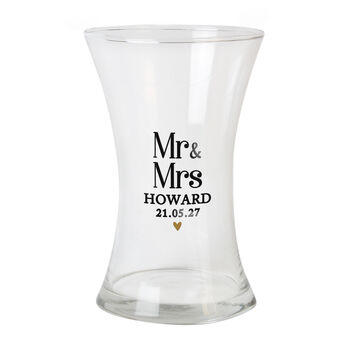 Wedding Anniversary Gifts For Couples Personalised Glass Flower Vase