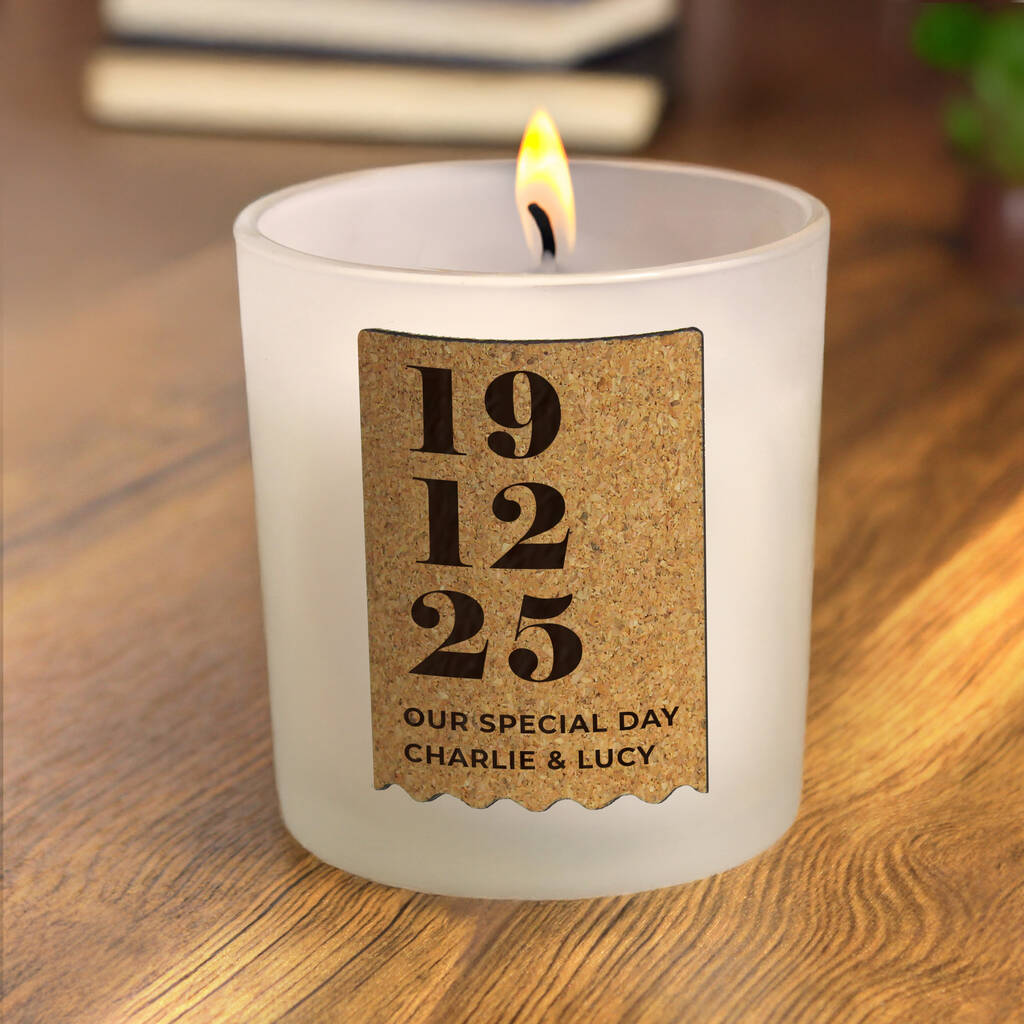 Wedding Anniversary Gifts Personalised Candle Love Story