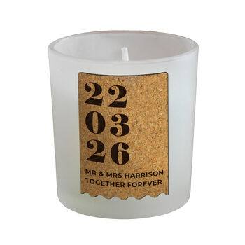 Wedding Anniversary Gifts Personalised Candle Love Story