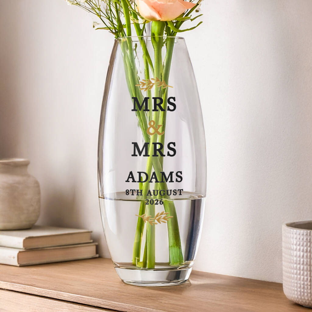 Wedding Anniversary Gifts Personalised Flower Vase Mr And Mrs