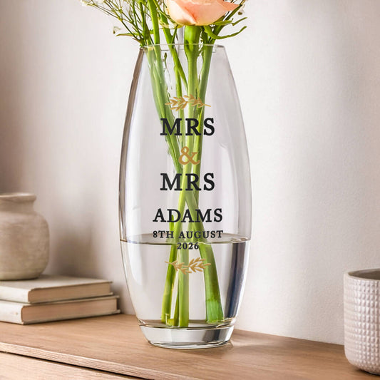 Wedding Anniversary Gifts Personalised Flower Vase Mr And Mrs