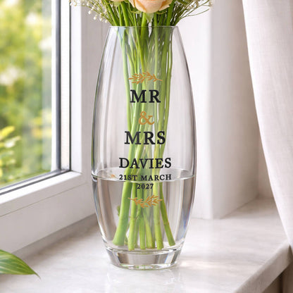 Wedding Anniversary Gifts Personalised Flower Vase Mr And Mrs