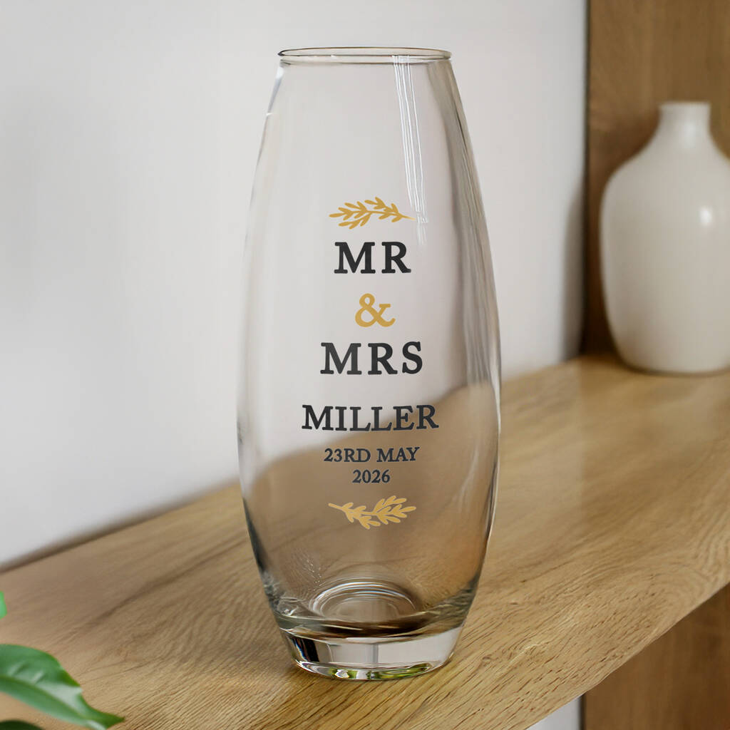 Wedding Anniversary Gifts Personalised Flower Vase Mr And Mrs