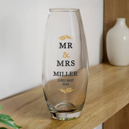 Wedding Anniversary Gifts Personalised Flower Vase Mr And Mrs