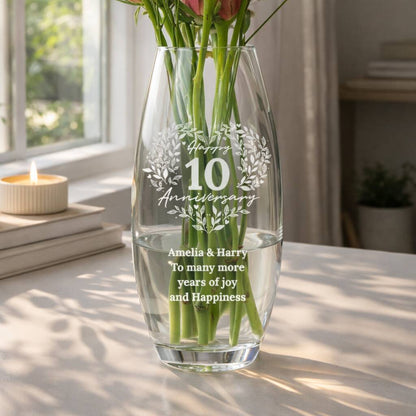 Wedding Anniversary Gifts Personalised Flower Vase