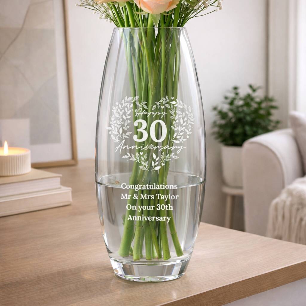 Wedding Anniversary Gifts Personalised Flower Vase