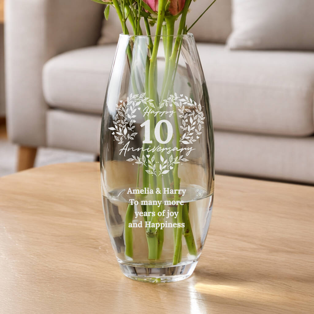 Wedding Anniversary Gifts Personalised Flower Vase