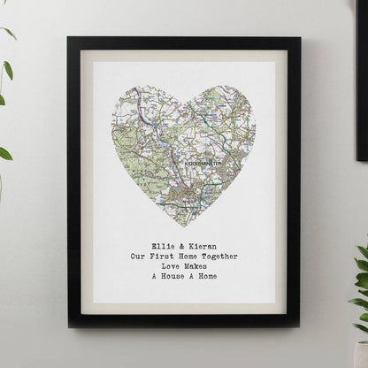 Wedding Anniversary Gifts Personalised Map Location Print