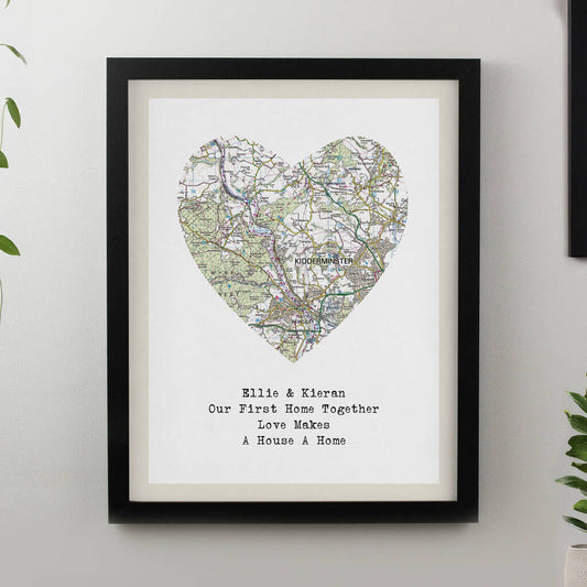 Wedding Anniversary Gifts Personalised Map Location Print